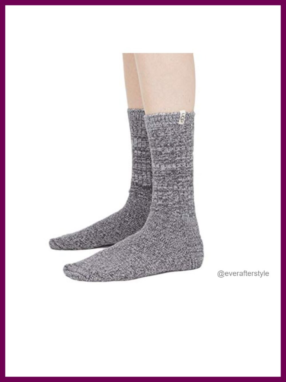 Rib Knit Slouchy Crew Socks Mid-Calf Casual
